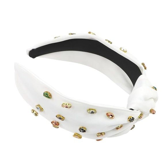NEW! EXCLUSIVE ZARA WHITE PADDED RHINESTONES HEADBAND